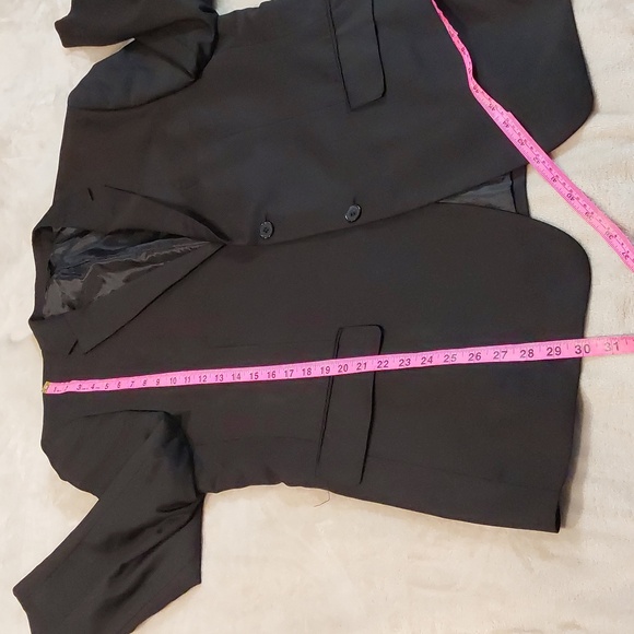 ANGELO ROSSI Hand Tailored Miro Tech Mens Black Blazer Suit Jeacket Size 46 S - Picture 6 of 13